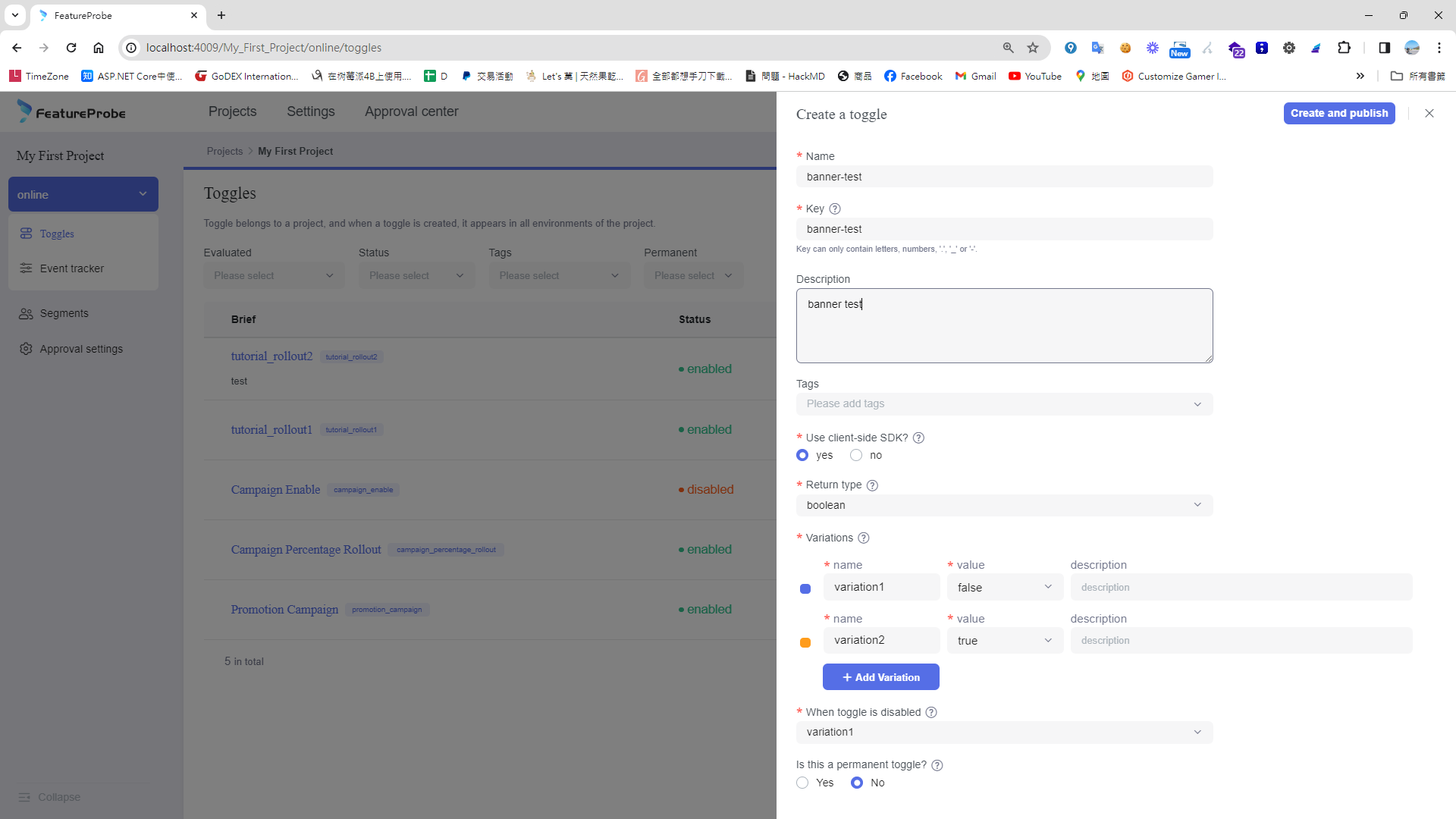 create ab test case