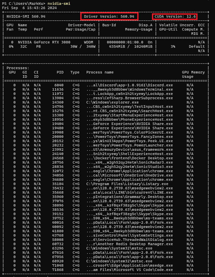 test cuda version