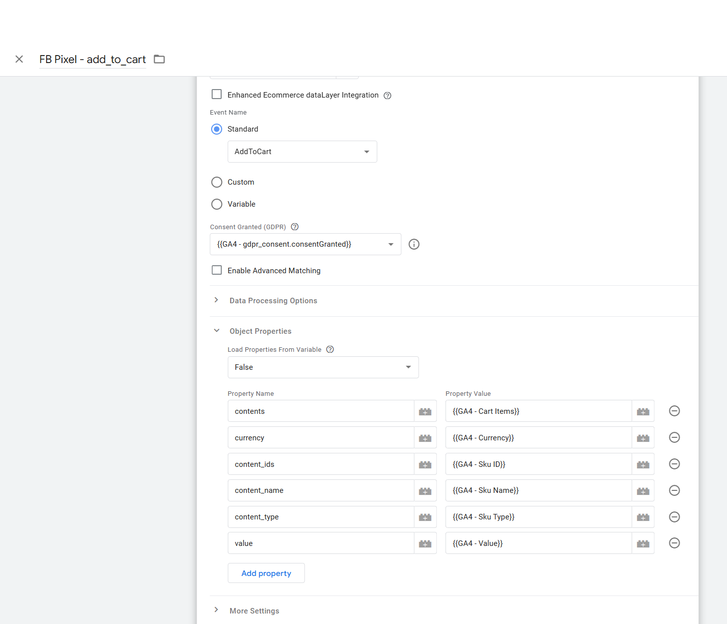 Facebook 追蹤代碼範例 - add cart 